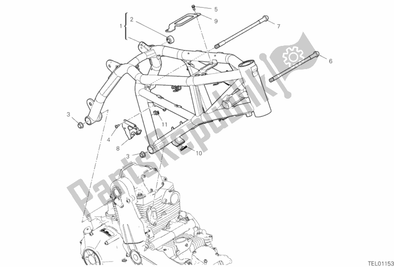 Wszystkie części do Rama Ducati Scrambler 1100 PRO USA 2020